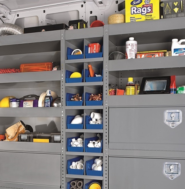 Van Shelving Plastic Bin Storage