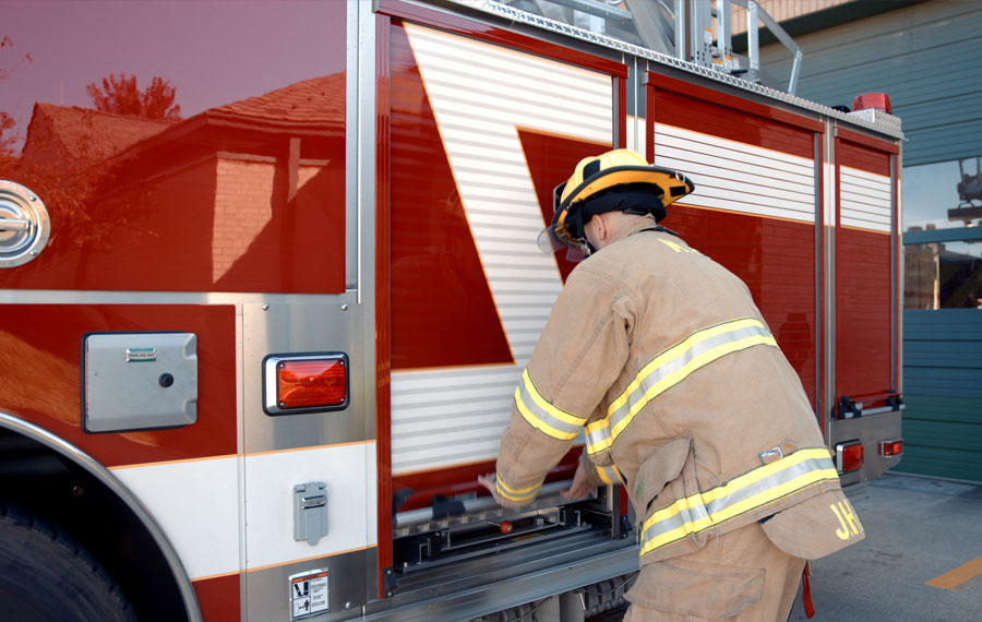 Fire Truck Cargo Trays  Configurable Sliding Cargo Tray with Fold-Down Gate