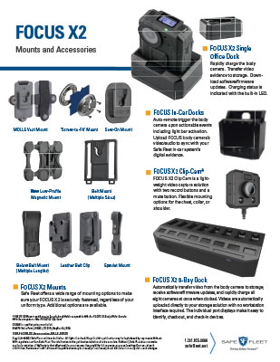 Body Worn Camera Mounts and Accessories Focus X2 Spec Sheet