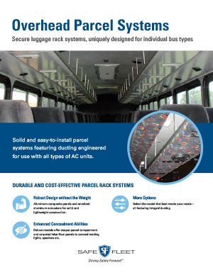 Overhead Parcel Luggage Racks for Transit Buses Safe Fleet